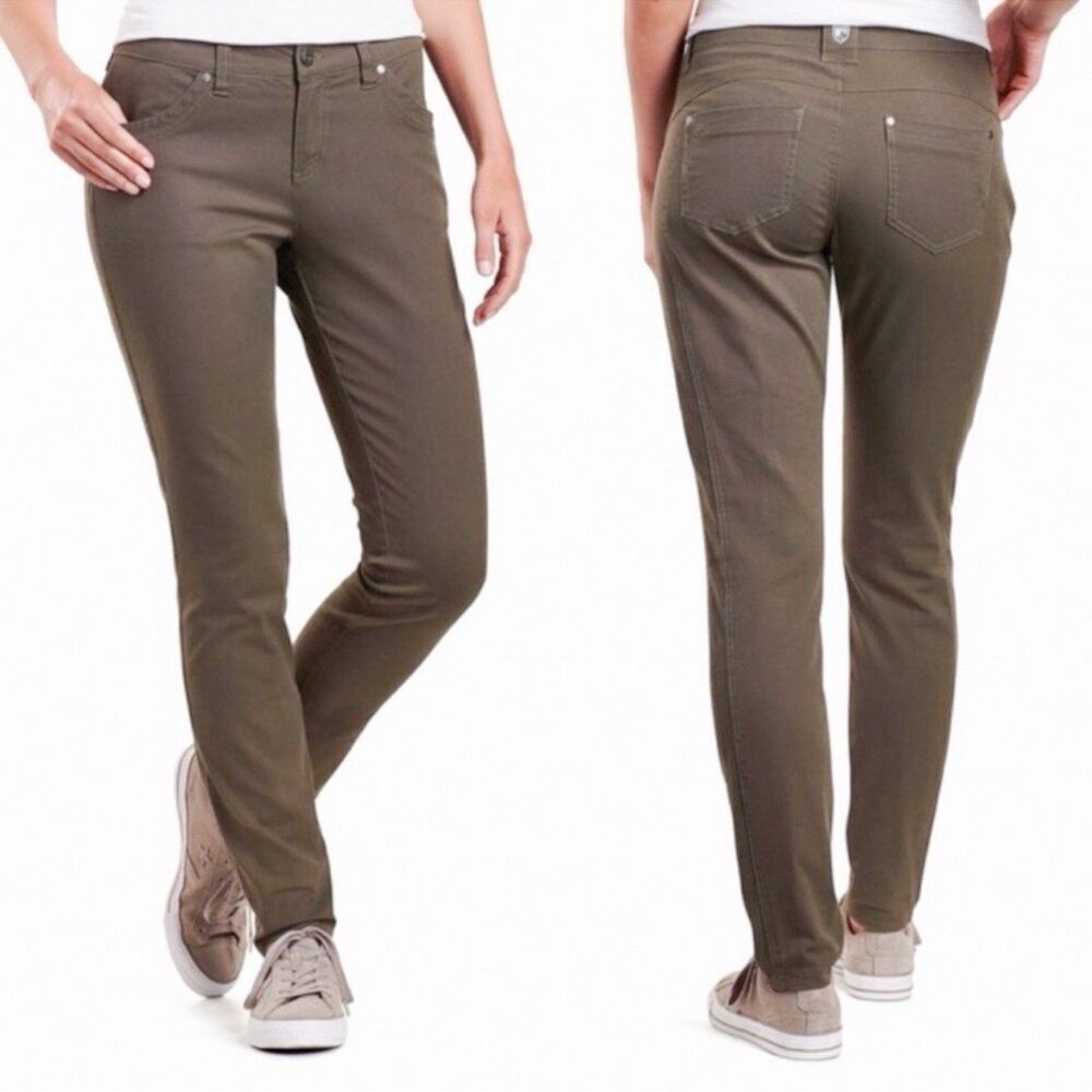 KUHL Women's Brooke Skinny Pants Stretch Canvas Olive Green #6284 Size 14